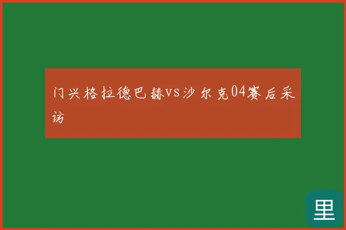 门兴格拉德巴赫vs沙尔克04赛后采访